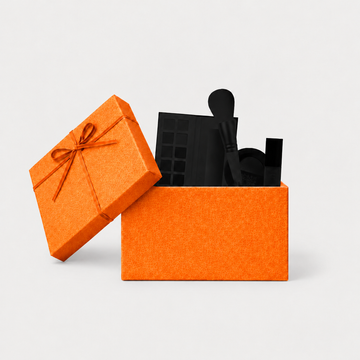 Mystery bundle with an orange gift box