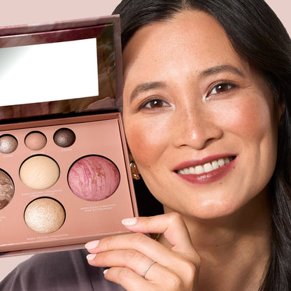 Model lifestyle image with palette 
